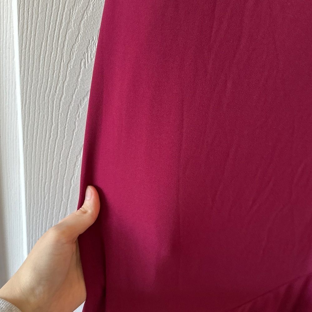 Express Strapless Asymmetrical Ruffle Maxi Dress, Fuchsia, Size Medium - Picture 8 of 15